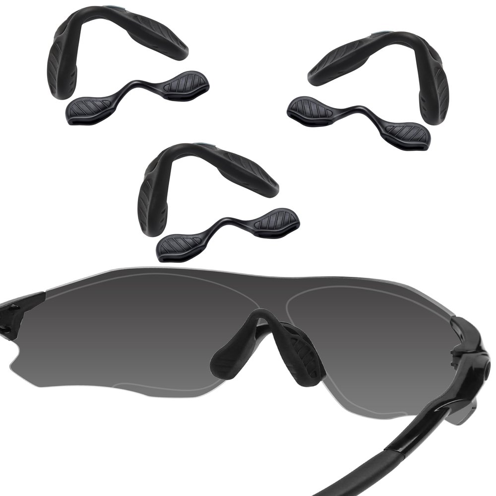 Bwake 3 Pairs Standard Size Replacement Nose Pads for Oakley EV Zero Path | EV Zero Pitch | EV Zero Range | EV Zero Blades | EV Zero Stride - Black