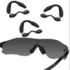 Bwake 3 Pairs Standard Size Replacement Nose Pads for Oakley EV Zero Path | EV Zero Pitch | EV Zero Range | EV Zero Blades | EV Zero Stride - Black view 1