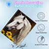 BPQOJB for Galaxy Tab A9 Plus Case with Detachable Wireless Keyboard & 360 Degree Rotating Stand Protect Cover Acrylic Tablet Case for Samsung Galaxy Tab A9 Plus 11 inch 2023 - Sunflowers White Horse view 4
