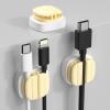 IFNOW 3-in-1 Cable Spring Holder Clips Yellow 3 Pack Self Adhesive Cord Holder Under Desk Cable Management for Home,Office,Car,Desk,Nightstand view 1