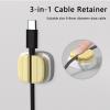 IFNOW 3-in-1 Cable Spring Holder Clips Yellow 3 Pack Self Adhesive Cord Holder Under Desk Cable Management for Home,Office,Car,Desk,Nightstand view 2