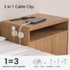 IFNOW 3-in-1 Cable Spring Holder Clips Yellow 3 Pack Self Adhesive Cord Holder Under Desk Cable Management for Home,Office,Car,Desk,Nightstand view 3