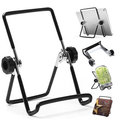 Adjustable Tablet Stand Holder, Non-Slip Foldable Holder Cradle Fit for 9-12.9" Tablets, iPad, Samsung and Kindle Fire, Desktop Display Picture Frame Stand for Photos Decorative Plates Jar Sprouting