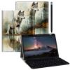 BPQOJB for Galaxy Tab A9 Plus Case with Detachable Wireless Keyboard & 360 Degree Rotating Stand Protect Cover Acrylic Tablet Case for Samsung Galaxy Tab A9 Plus 11 inch 2023 - Forest Wolf view 1