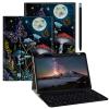 BPQOJB for Galaxy Tab A9 Plus Case with Detachable Wireless Keyboard & 360 Degree Rotating Stand Protect Cover Acrylic Tablet Case for Samsung Galaxy Tab A9 Plus 11 inch 2023 - Mushroom Butterfly Moon view 1