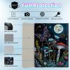 BPQOJB for Galaxy Tab A9 Plus Case with Detachable Wireless Keyboard & 360 Degree Rotating Stand Protect Cover Acrylic Tablet Case for Samsung Galaxy Tab A9 Plus 11 inch 2023 - Mushroom Butterfly Moon view 2
