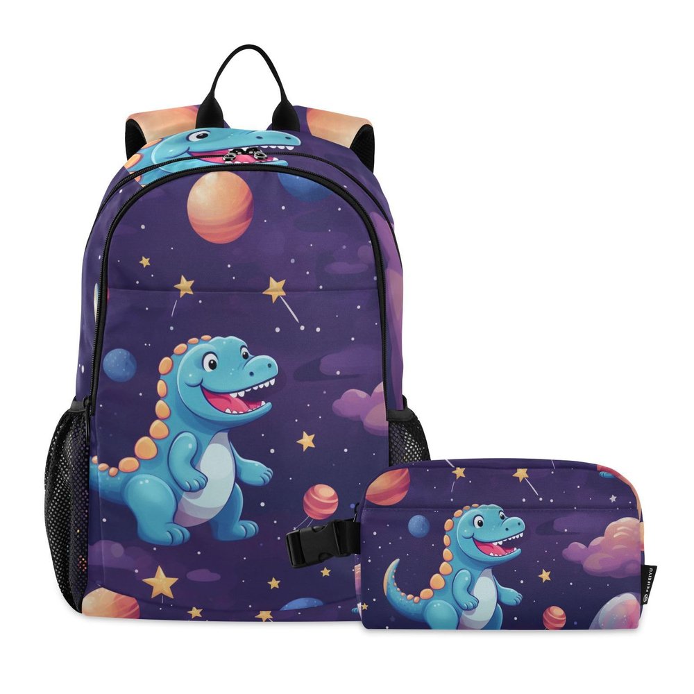 ALAZA Cute Dinosaur and Stars Backpack Bookbag Notebook Laptop Bag Casual Travel Daypack with Lunch Bag for Women Men