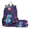 ALAZA Cute Dinosaur and Stars Backpack Bookbag Notebook Laptop Bag Casual Travel Daypack with Lunch Bag for Women Men view 1