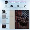 BPQOJB for Galaxy Tab A9 Plus Case with Detachable Wireless Keyboard & 360 Degree Rotating Stand Protect Cover Acrylic Tablet Case for Samsung Galaxy Tab A9 Plus 11 inch 2023 - American Flag and Skull view 2