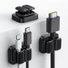 IFNOW 3-in-1 Cable Spring Holder Clips Black 3 Pack Self Adhesive Cord Holder Under Desk Cable Management for Home,Office,Car,Desk,Nightstand view 1