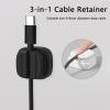 IFNOW 3-in-1 Cable Spring Holder Clips Black 3 Pack Self Adhesive Cord Holder Under Desk Cable Management for Home,Office,Car,Desk,Nightstand view 2