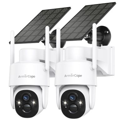 Armorcope Solar Security Cameras Wireless Outdoor,360 View Battery Powered with Spotlight Color Night Vision,2K WiFi Home Security,PIR Sensor,Wireless Easy Install, 2.4 GHz Wi-Fi
