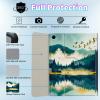 BPQOJB for Galaxy Tab A9 Plus Case with Detachable Wireless Keyboard & 360 Degree Rotating Stand Protect Cover Acrylic Tablet Case for Samsung Galaxy Tab A9 Plus 11 inch 2023 - Mountain Forest Tree view 2