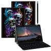 BPQOJB for Galaxy Tab A9 Plus Case with Detachable Wireless Keyboard & 360 Degree Rotating Stand Protect Cover Acrylic Tablet Case for Samsung Galaxy Tab A9 Plus 11 inch 2023 - Fire Skulls view 1