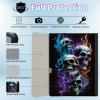 BPQOJB for Galaxy Tab A9 Plus Case with Detachable Wireless Keyboard & 360 Degree Rotating Stand Protect Cover Acrylic Tablet Case for Samsung Galaxy Tab A9 Plus 11 inch 2023 - Fire Skulls view 2