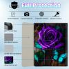 BPQOJB for Galaxy Tab A9 Plus Case with Detachable Wireless Keyboard & 360 Degree Rotating Stand Protect Cover Acrylic Tablet Case for Samsung Galaxy Tab A9 Plus 11 inch 2023 - Blue Butterfly and Rose view 2