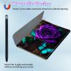 BPQOJB for Galaxy Tab A9 Plus Case with Detachable Wireless Keyboard & 360 Degree Rotating Stand Protect Cover Acrylic Tablet Case for Samsung Galaxy Tab A9 Plus 11 inch 2023 - Blue Butterfly and Rose view 3