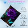 BPQOJB for Galaxy Tab A9 Plus Case with Detachable Wireless Keyboard & 360 Degree Rotating Stand Protect Cover Acrylic Tablet Case for Samsung Galaxy Tab A9 Plus 11 inch 2023 - Blue Butterfly and Rose view 4
