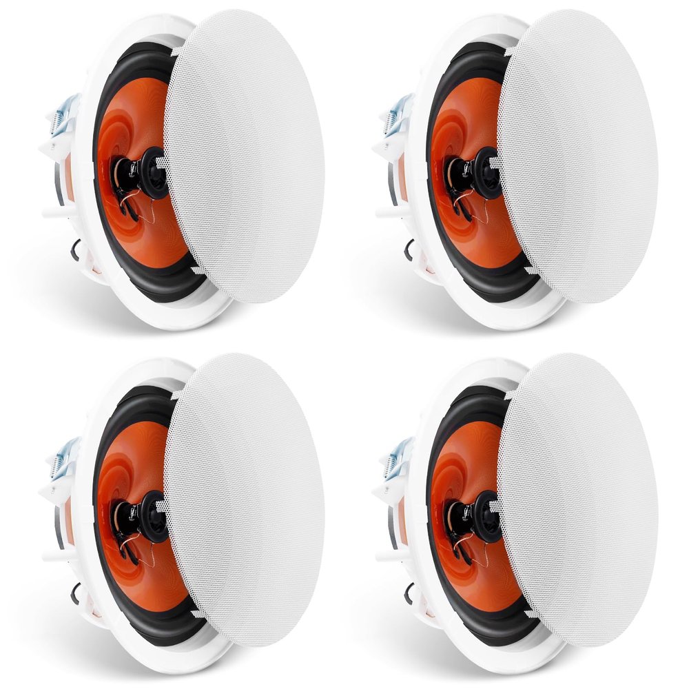 VEVOR 4 PCs 8 Inch in Ceiling Speakers, 400W Flush Mount Ceiling & in-Wall Speakers System with 8" Woofer,1" Tweeter, for Home Kitchen Living Room Bedroom or Covered Outdoor Porches