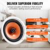 VEVOR 4 PCs 8 Inch in Ceiling Speakers, 400W Flush Mount Ceiling & in-Wall Speakers System with 8" Woofer,1" Tweeter, for Home Kitchen Living Room Bedroom or Covered Outdoor Porches view 3