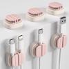 IFNOW 3-in-1 Cable Spring Holder Clips Pink 6 Pack Self Adhesive Cord Holder Under Desk Cable Management for Home,Office,Car,Desk,Nightstand view 1