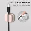 IFNOW 3-in-1 Cable Spring Holder Clips Pink 6 Pack Self Adhesive Cord Holder Under Desk Cable Management for Home,Office,Car,Desk,Nightstand view 2