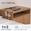 IFNOW 3-in-1 Cable Spring Holder Clips Pink 6 Pack Self Adhesive Cord Holder Under Desk Cable Management for Home,Office,Car,Desk,Nightstand view 3