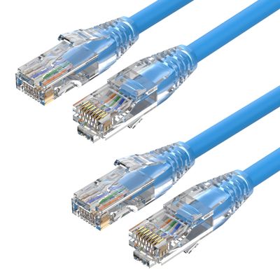 1 Foot Cat6 Patch Cables 2 Pack, Solid Pure Copper Patch Cord, Cat 6 Ethernet Cable, UTP Network, High Speed RJ45 Internet Cable, Compatible for PC, PS4/5, Xbox, Routers, Switches, Servers - Blue