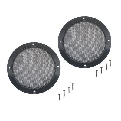 FDXGYH 2 Pack 6.5 Inch Speaker Grills Cover Metal Mesh Grill Horn Guard Protector Cover with Mounting Screws for Home/Car Audio [Black]