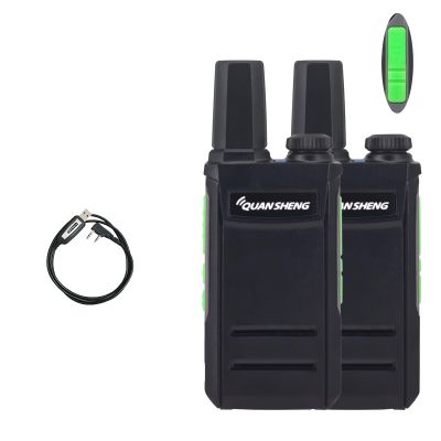 2 Pack Mini Radio TG-A1 QUANSHENG Radio with Programming Cable USB-C Charger Two Way Radio Long Range TG A1 VOX Full Function (Green)