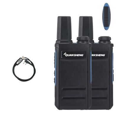 2 Pack Mini Radio TG-A1 QUANSHENG Radio with Programming Cable USB-C Charger Two Way Radio Long Range TG A1 VOX Full Function (Blue)