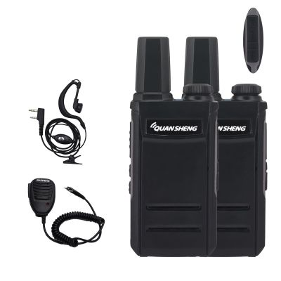 2 Pack Mini Radio TG-A1 QUANSHENG Radio with Speaker Microphone USB-C Charger Two Way Radio Long Range TG A1 VOX Full Function Ham Radio with Headset (Black)