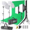 NEEWER Photography Lighting Kit with Backdrops,8.5x10ft Backdrop Stands,5700K 800W Equivalent 24W LED Umbrella Softbox Continuous Lighting,60cm Light Reflector, Photo Studio Equipment for Video Shoot view 1