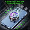 UPQRSG Phone Cooler, Black Portable Mobile Phone Radiator, Mobile Phone Radiator Case, Intelligent Temperature Control Phone Radiator Fan for Gaming Live Streaming Outdoor Vlog view 2