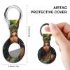 African American Women Silicone Protective Case for AirTag Tracker Cover Holder with Key Ring 2PCS view 2