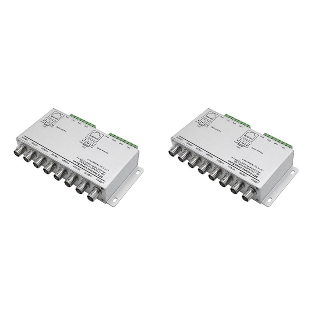 Viodmss 2X Passive Video Balun for TVI CVI AHD Cameras CCTV Via Twisted Pairs UTP Video Balun 8CH Transceiver BNC to UTP RJ45