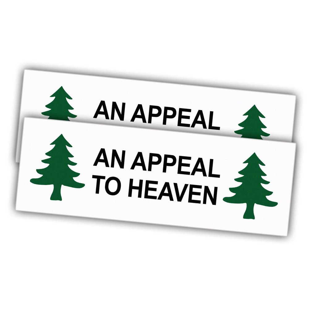 (2pcs) Liberty Tree Stickers an Appeal to Heaven Flag Sticker Rectangular Vinyl Stickers Weather-Resistant Stickers for Water Bottles Laptop Window Car 2pcs Size 3"