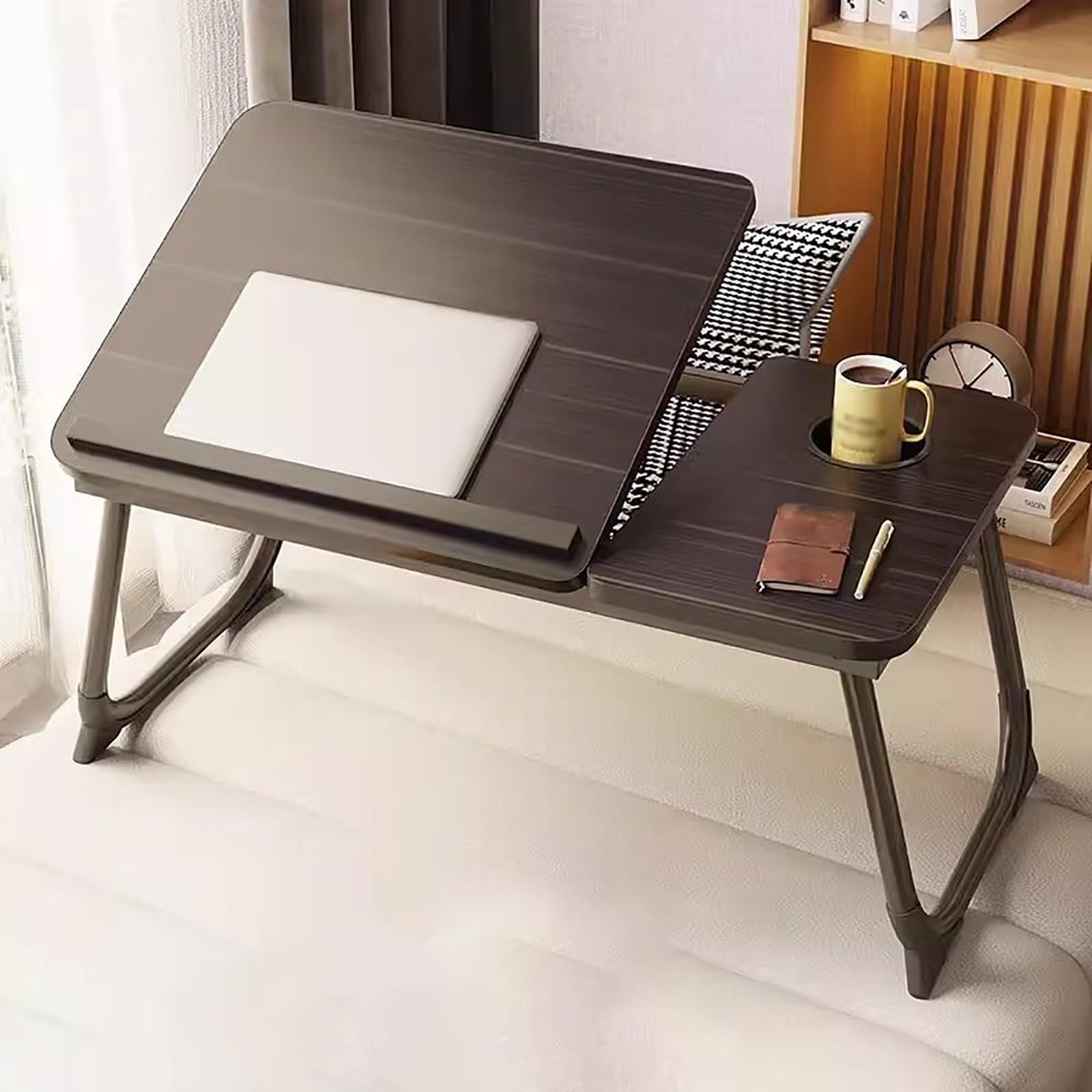 Adjustable Angle Mobility Table Over Bed,Foldable Bed Tray Table,Bed Table Laptop Tray for Bed Sofa Notebook Breakfast Work Study Reading Kids(Color:Black)
