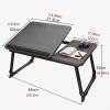 Adjustable Angle Mobility Table Over Bed,Foldable Bed Tray Table,Bed Table Laptop Tray for Bed Sofa Notebook Breakfast Work Study Reading Kids(Color:Black) view 2