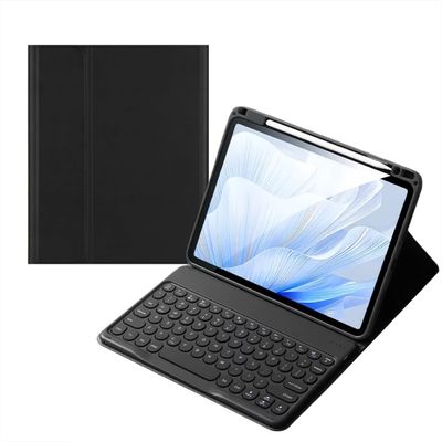 kaitesi Keyboard Case for iPad Pro 11 inch (M5/M4, 2025/2024) Case with Round Key Colour Detachable Bluetooth Keyboard Cover Support Pencil Charging,Black