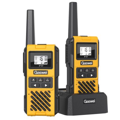 Gaswei G1pro IP67 Waterproof FRS Heavy Duty Long Range Walkie Talkies for Adults, vibrate Rechargeable 2 watt Emergency Two Way Radios, 22 Channel Walky Talky with Li-ion Battery, VOX USB-C (2pack)