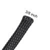 uxcell 10 Ft - 3/8 Inch Expandable Braided Cable Sleeve, PET Cable Management Wire Sleeving Cord Protector, Wire Wrap Loom Tube for Computer Audio Office Home Devices, Black view 2