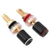 KIMISS Speaker Binding Post, 2 pcs Black &Red Free Welding Copper Speaker Amplifier Terminal for 4mm Banana Plug view 1