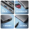 AXAGON HMC-8HLSA USB-C 3.2 Gen 1 Multiport-Hub, 3X USB-A 4K/60Hz HDMI SD/microSD, Gigabit LAN, A view 3