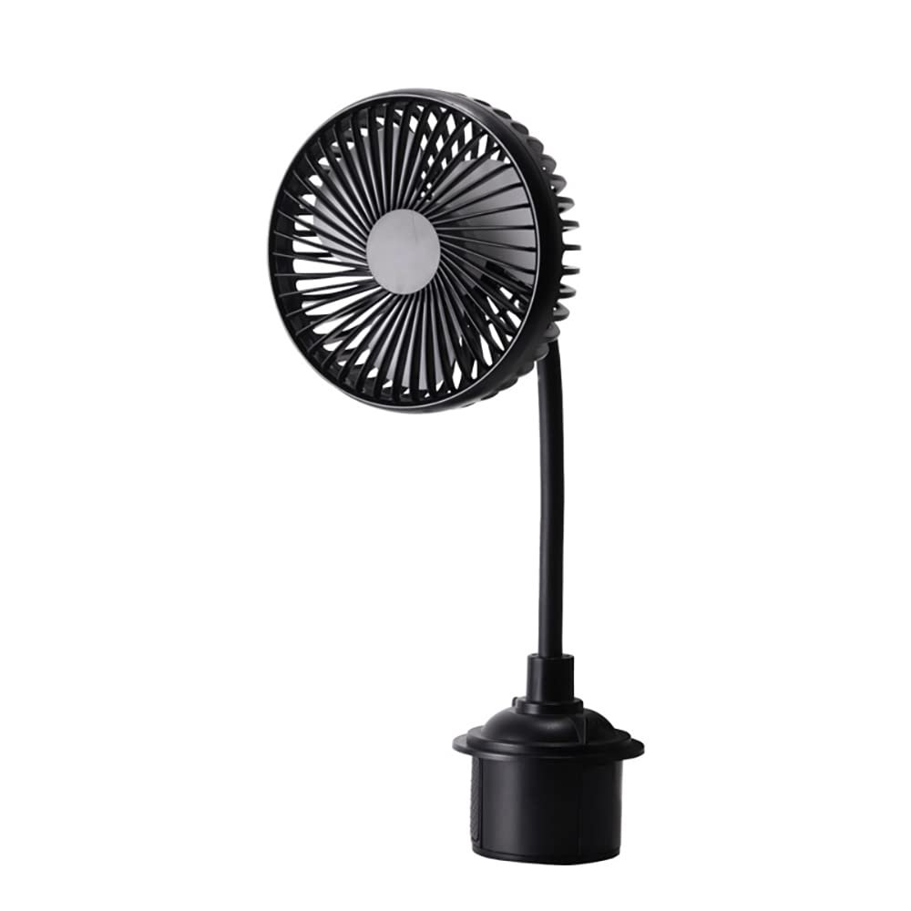 KACEPAR 3 Speeds Adjustable Gooseneck Fan Cradle, Cup holder single head fan, 12V 24V car mini fan, USB Car Fan, Car Cup Holder Fan Mount