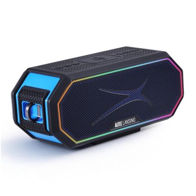Altec Lansing Loud Portable Speakers Bluetooth Wireless Waterproof - MultiColor LED, 20 Hour Playtime, Mount Included | HydraBLAST 2.0 Magnetic Bluetooth Speaker for Travel, Home and Outdoor Adventure