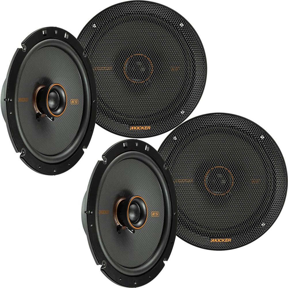 KICKER Speaker Package of 2 Items: Four 6.75" KS Series Coaxial Speakers 4-Ohm - 2X 51KSC6704