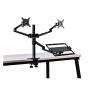 CUFTOBJM OL-10T Aluminum Height Adjustment Desk Dual 17-32 Inch Monitor Stand + 12-17 Inch Laptop Stand Full Motion Triple Mount Arm view 1