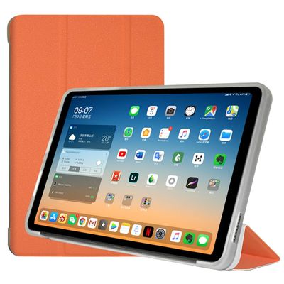 AIJAKO Case for ALLDOCUBE iPlay 60 Mini Pro Tablet 8.4 inch, Ultra Slim PU Leather Folding Protective Cover Case with Auto Wake/Sleep Trifold Stand Soft TPU Back Shell, Orange