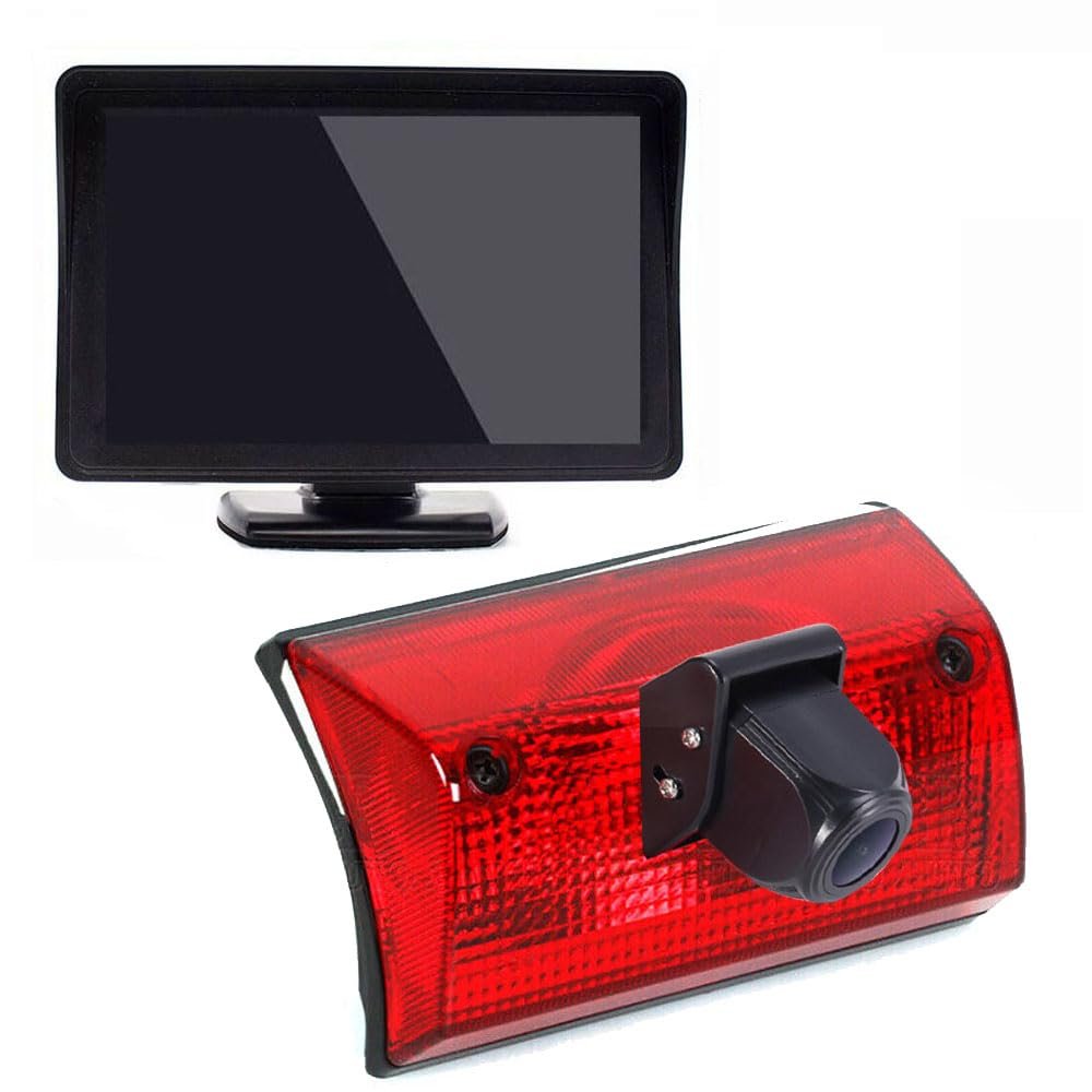 3rd Brake Light Reversing Camera Brake Lamp Parking Camera+4.3" LCD Monitor Replacement for Mercedes Freightliner Sprinter 2500 3500/Dodge Cargo/Mercedes-Benz Sprinter W901 W902 W903 W904